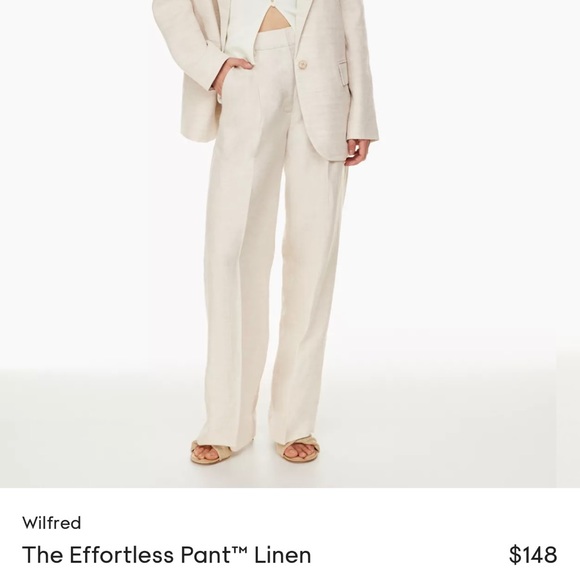 Aritzia Pants - Aritzia Effortless Linen Pant ecru